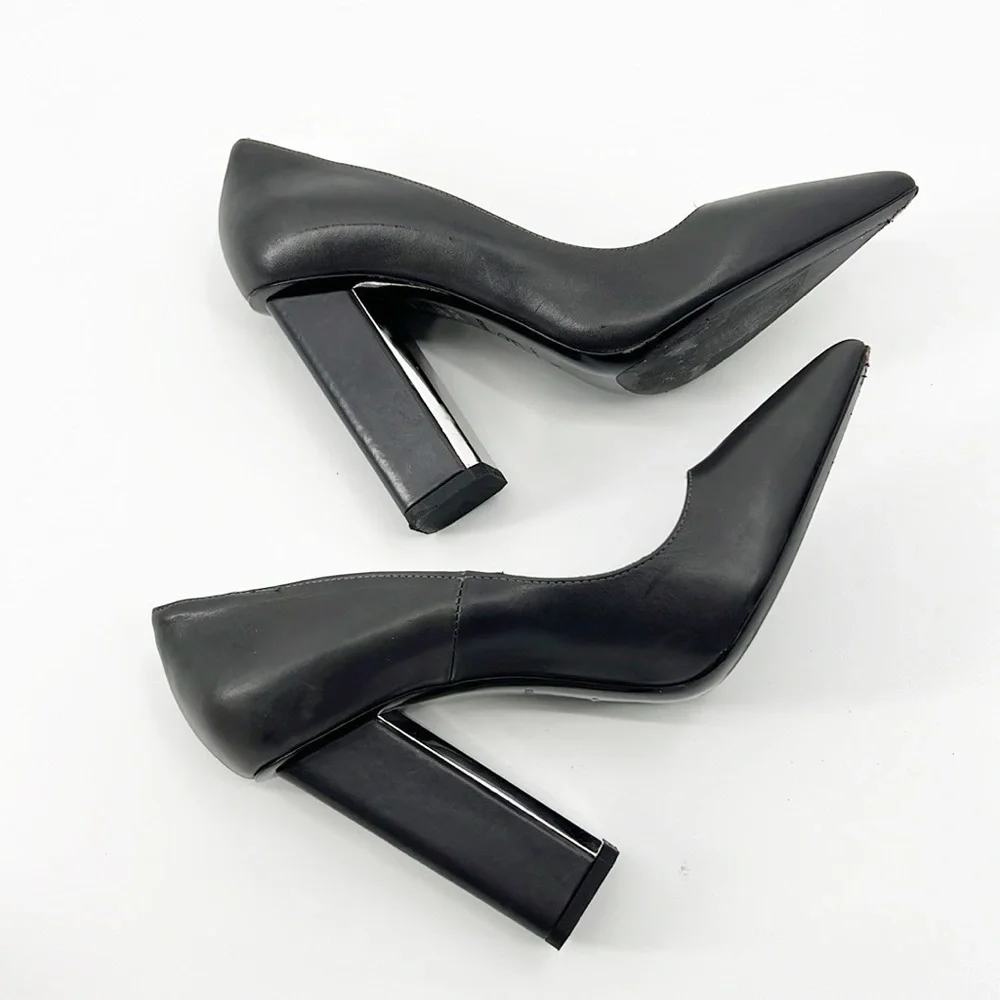 All Saints Cubista Mirrored Heel Pumps Gray size 38 size 7 - Picture 14 of 14